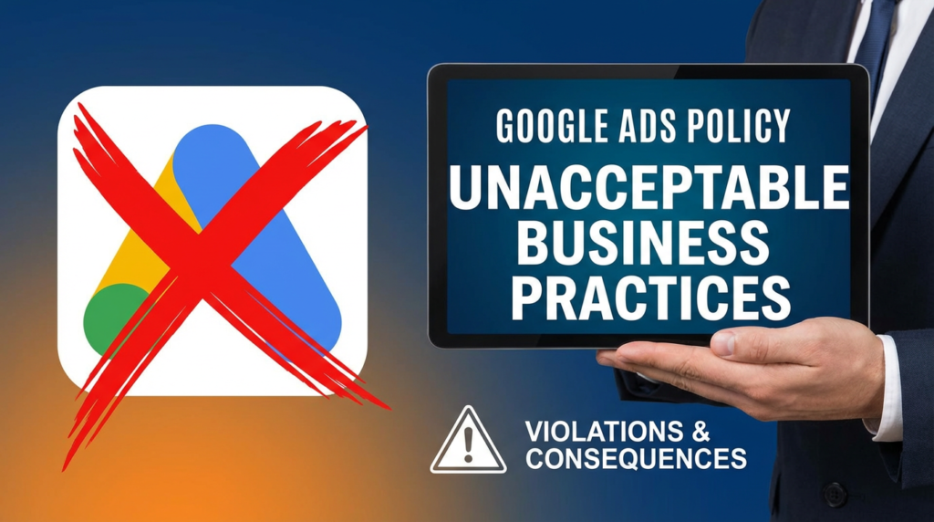 Unacceptable business practices Google Ads policy