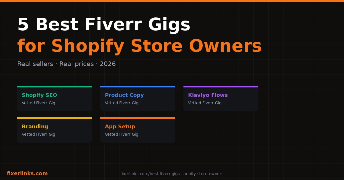05 Best Fiverr Gigs for Shopify Store Owners in 2026