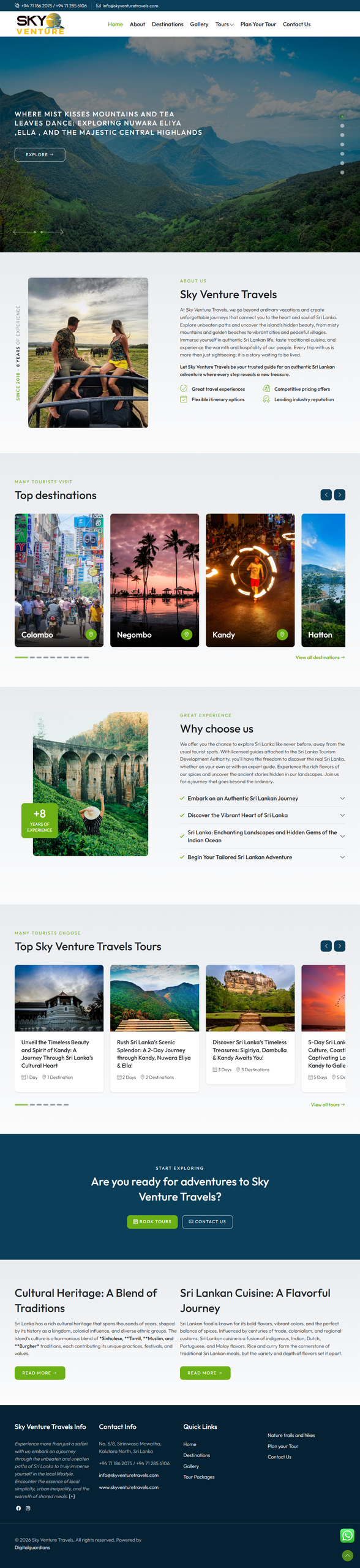 Sky Venture Travels - Travel agency website ( Sri Lanka )